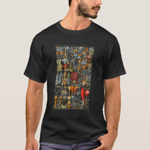 Camiseta Ilustração de Cogumelos Vintage Gráfico Morel Hunt