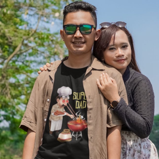 Camiseta Ilustração de Cookout de Super Pai | Dia de os pai (Criador carregado)