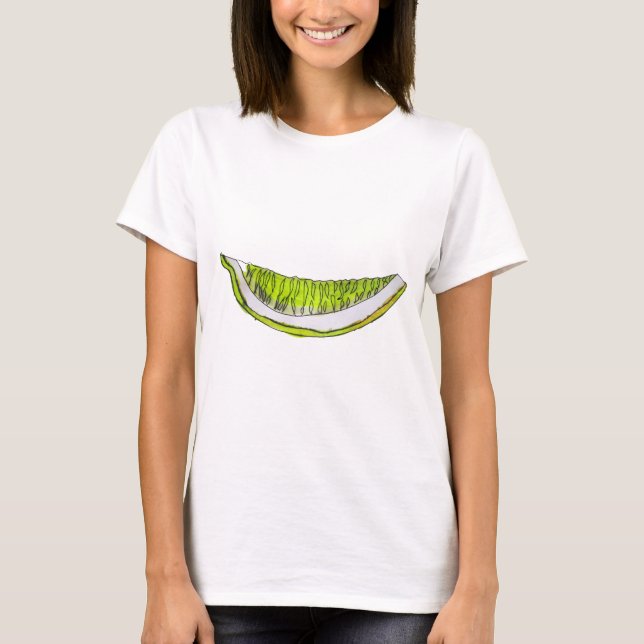 Camiseta Ilustração de cor d'água de fruta com fatia de lim (Frente)