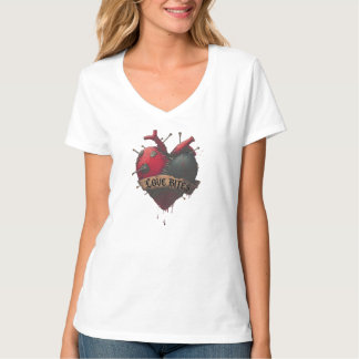 Camiseta Ilustração de Coração Anatômico "Mordidas de Amor"
