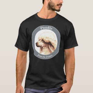 Camiseta Ilustração de Cores de Água do Poodle