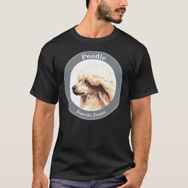 Camiseta Ilustração de Cores de Água do Poodle (Frente)