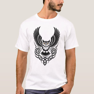Camiseta Ilustração de Coruja Mística Design