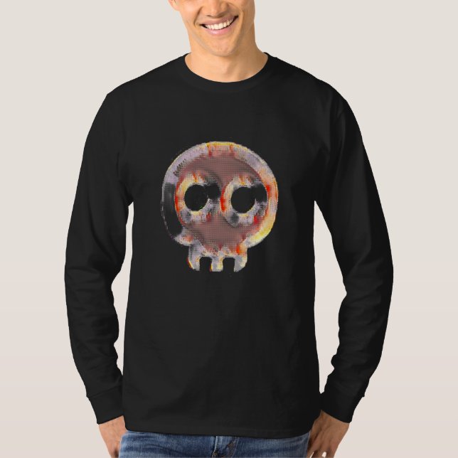 Camiseta Ilustração de crânios de ossos Flamboyant Roupa Bo (Frente)