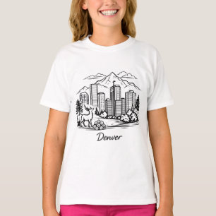 Camiseta Ilustração de Denver com linha preta