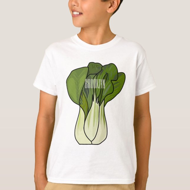 Camiseta Ilustração de desenho animado Bok choy (Frente)