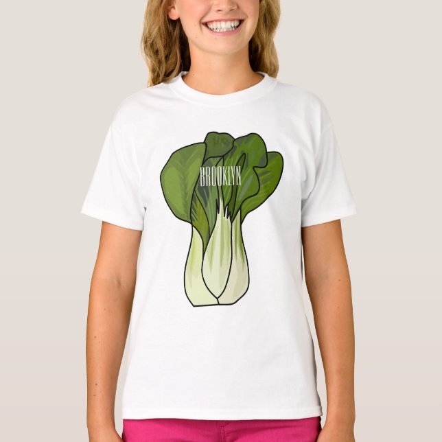 Camiseta Ilustração de desenho animado Bok choy (Frente)