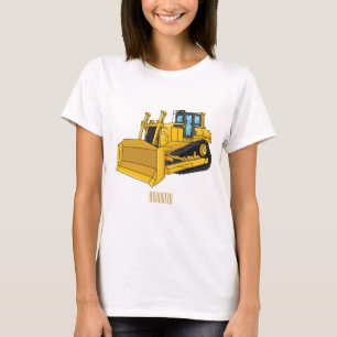 Camiseta Ilustração de desenho animado Bulldozer