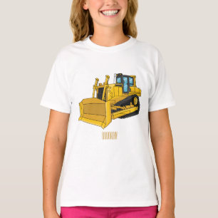 Camiseta Ilustração de desenho animado Bulldozer