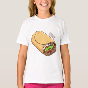 Camiseta Ilustração de desenho animado burrito