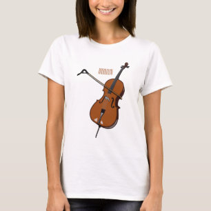 Camiseta Ilustração de desenho animado Cello