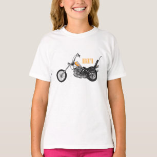 Camiseta Ilustração de desenho animado Chopper Motorcycle 1