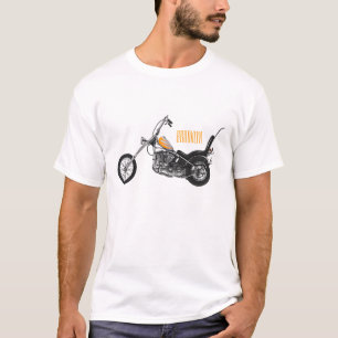 Camiseta Ilustração de desenho animado Chopper Motorcycle 1