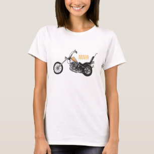 Camiseta Ilustração de desenho animado Chopper Motorcycle 1