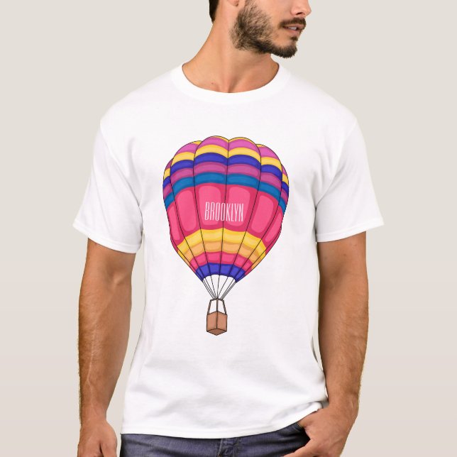 Camiseta Ilustração de desenho animado com balão de ar quen (Frente)
