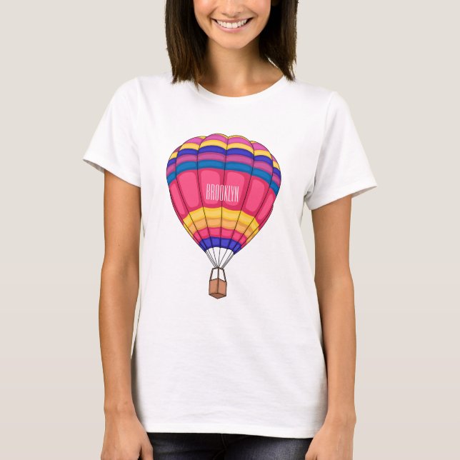 Camiseta Ilustração de desenho animado com balão de ar quen (Frente)