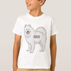 Camiseta Ilustração de desenho animado com cão Samoyed