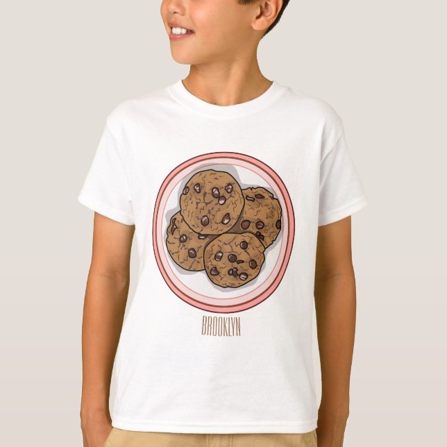 Camiseta Ilustração de desenho animado com chip de chocolat (Frente)