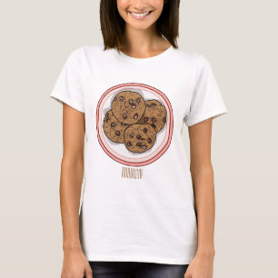 Camiseta Ilustração de desenho animado com chip de chocolat
