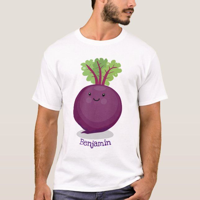Camiseta Ilustração de desenho animado da cozinha da raíz d (Frente)