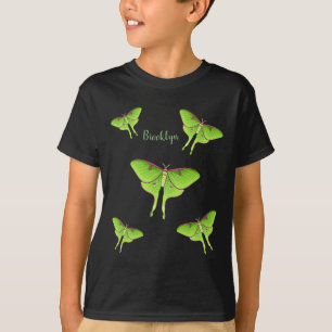 Camiseta ilustração de desenho animado da mariposa luna