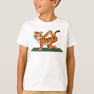 Camiseta Ilustração de desenho animado da pose de yoga do t