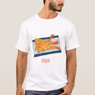 Camiseta Ilustração de desenho animado da tempura do Shrimp