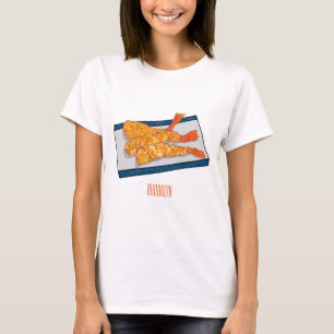 Camiseta Ilustração de desenho animado da tempura do Shrimp