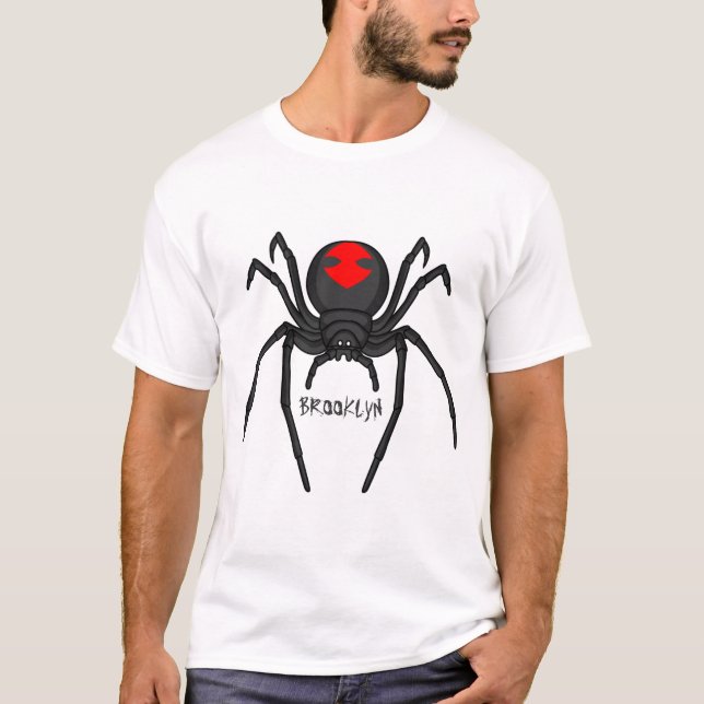 Camiseta Ilustração de desenho animado da viúva negra assus (Frente)
