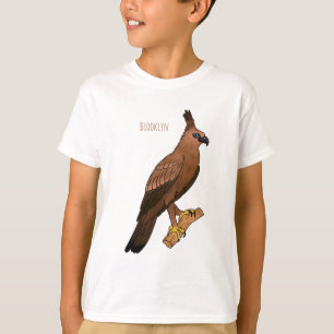 Camiseta ilustração de desenho animado de águia-gavião-de-j