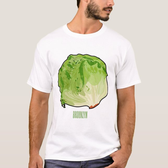 Camiseta Ilustração de desenho animado de alface (Frente)