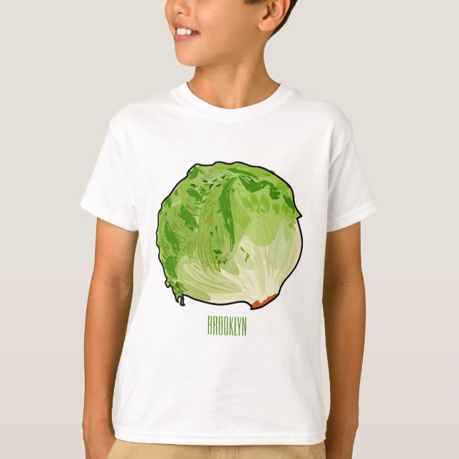 Camiseta Ilustração de desenho animado de alface (Frente)