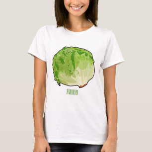 Camiseta Ilustração de desenho animado de alface