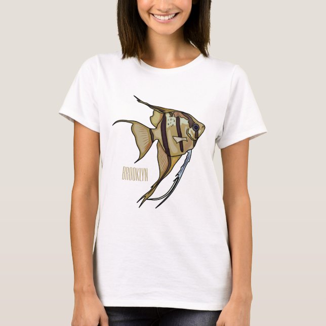 Camiseta Ilustração de desenho animado de Angelfish (Frente)