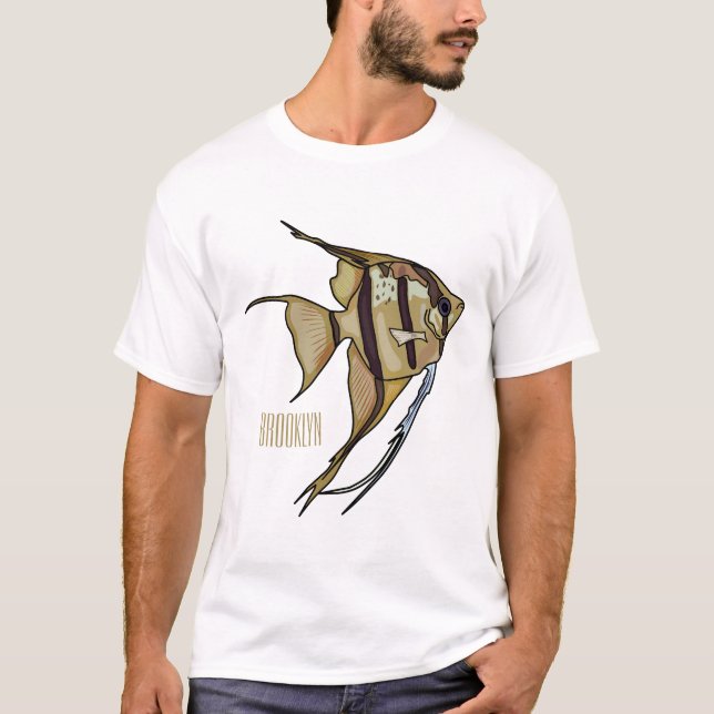 Camiseta Ilustração de desenho animado de Angelfish (Frente)
