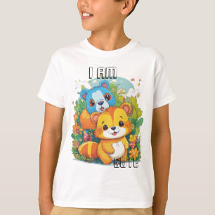Camiseta Ilustração de desenho animado de animal fofo eu so