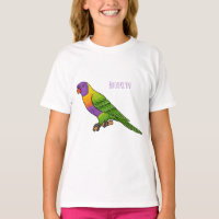 Ilustração de desenho animado de ave lorikeet arco