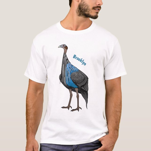 Camiseta Ilustração de desenho animado de aves guineafowl v (Frente)