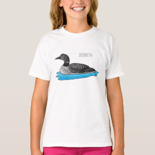 Camiseta Ilustração de desenho animado de aves soltas