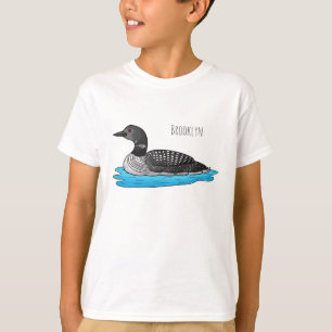 Camiseta Ilustração de desenho animado de aves soltas