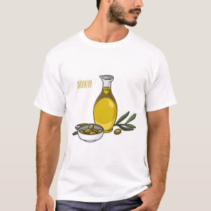 Camiseta Ilustração de desenho animado de azeite