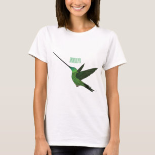 Camiseta Ilustração de desenho animado de beija-flor-espada