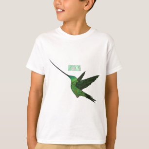 Camiseta Ilustração de desenho animado de beija-flor-espada
