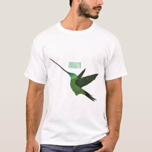 Camiseta Ilustração de desenho animado de beija-flor-espada