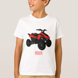 Camiseta Ilustração de desenho animado de bicicleta atv