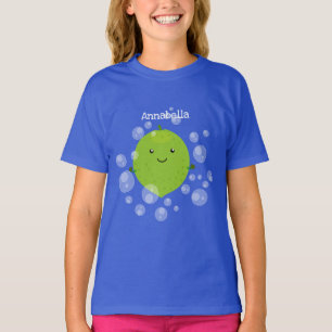 Camiseta ilustração de desenho animado de bolhas de limã