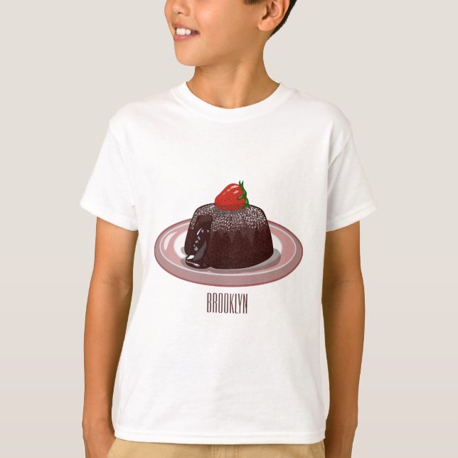 Camiseta Ilustração de desenho animado de bolo de lava de c (Frente)