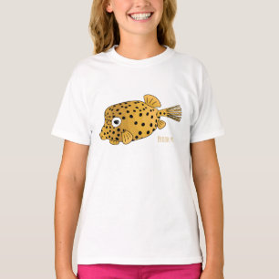 Camiseta Ilustração de desenho animado de boxeador amarelo