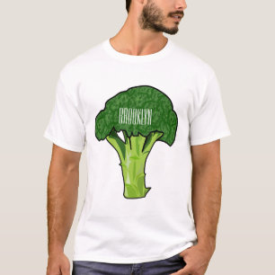 Camiseta Ilustração de desenho animado de brócolis