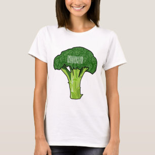 Camiseta Ilustração de desenho animado de brócolis